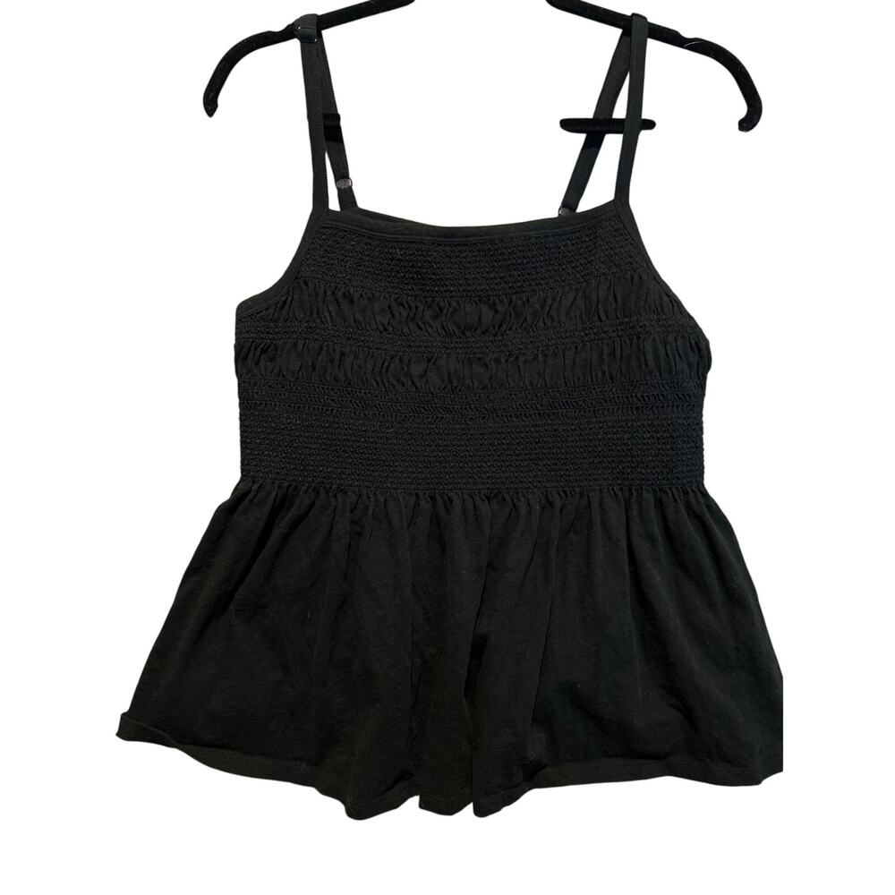 Torrid Black size 0 (12-14) smock Y2K style babydoll cami stretch fairy goth